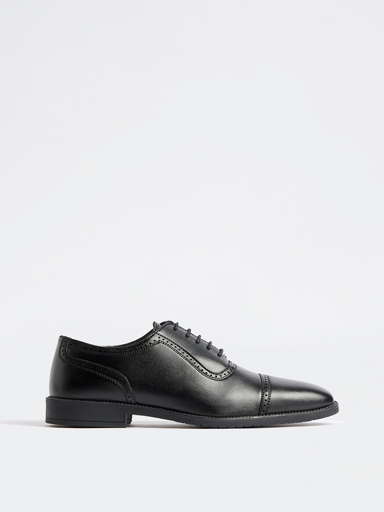 SOLEPLAY Black Solid Oxford Shoes