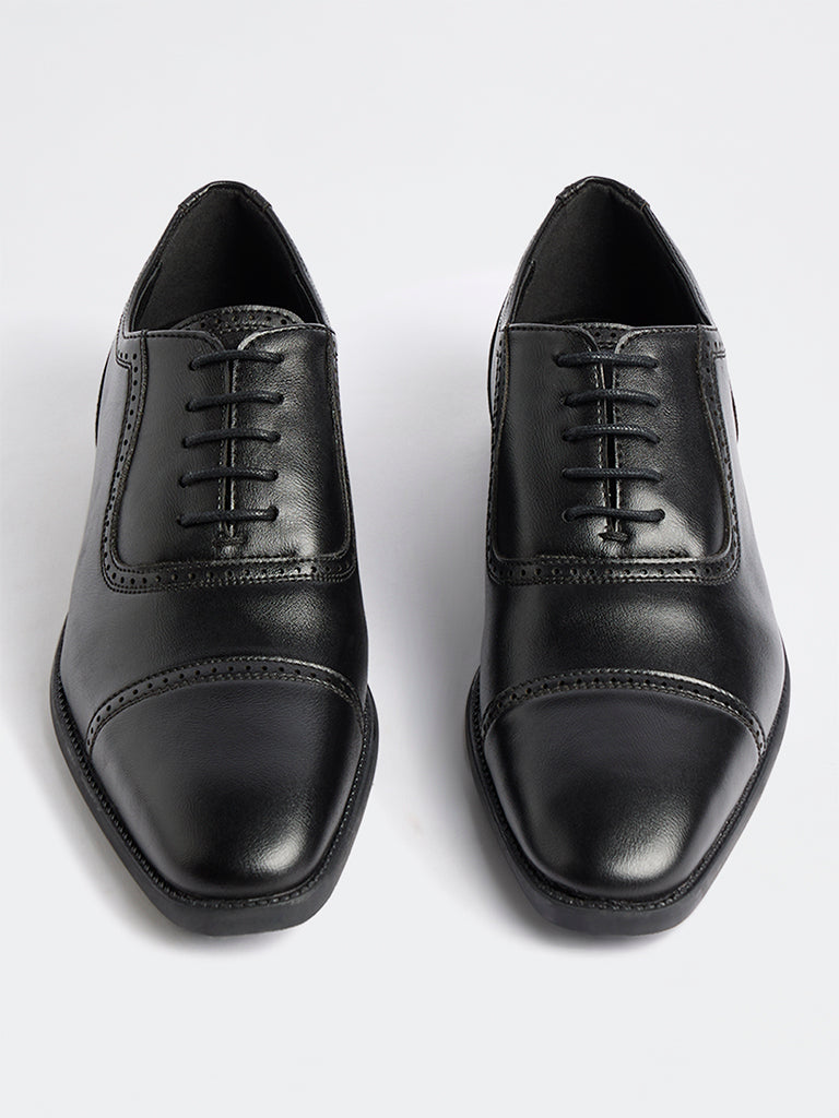 SOLEPLAY Black Solid Oxford Shoes