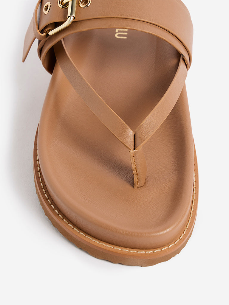 LUNA BLU Brown Thong Sandals