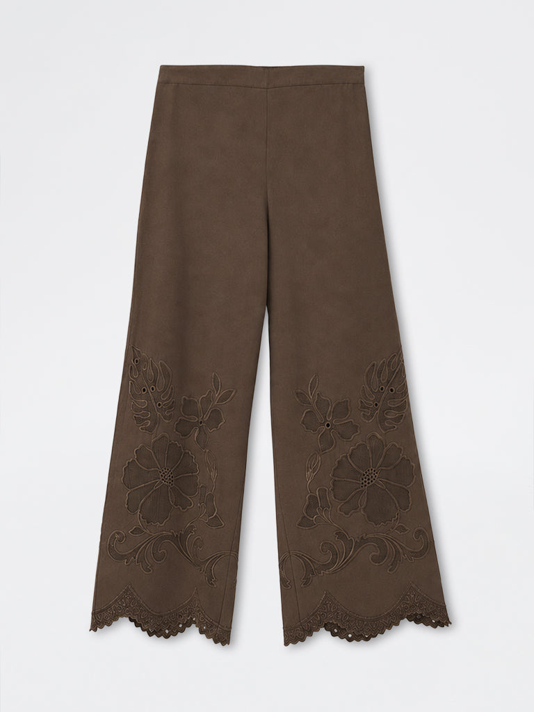 Embroidered Cotton Trousers