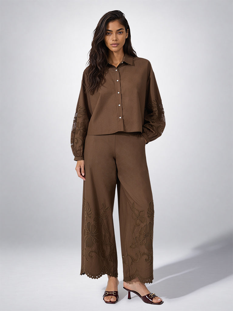 Embroidered Cotton Trousers