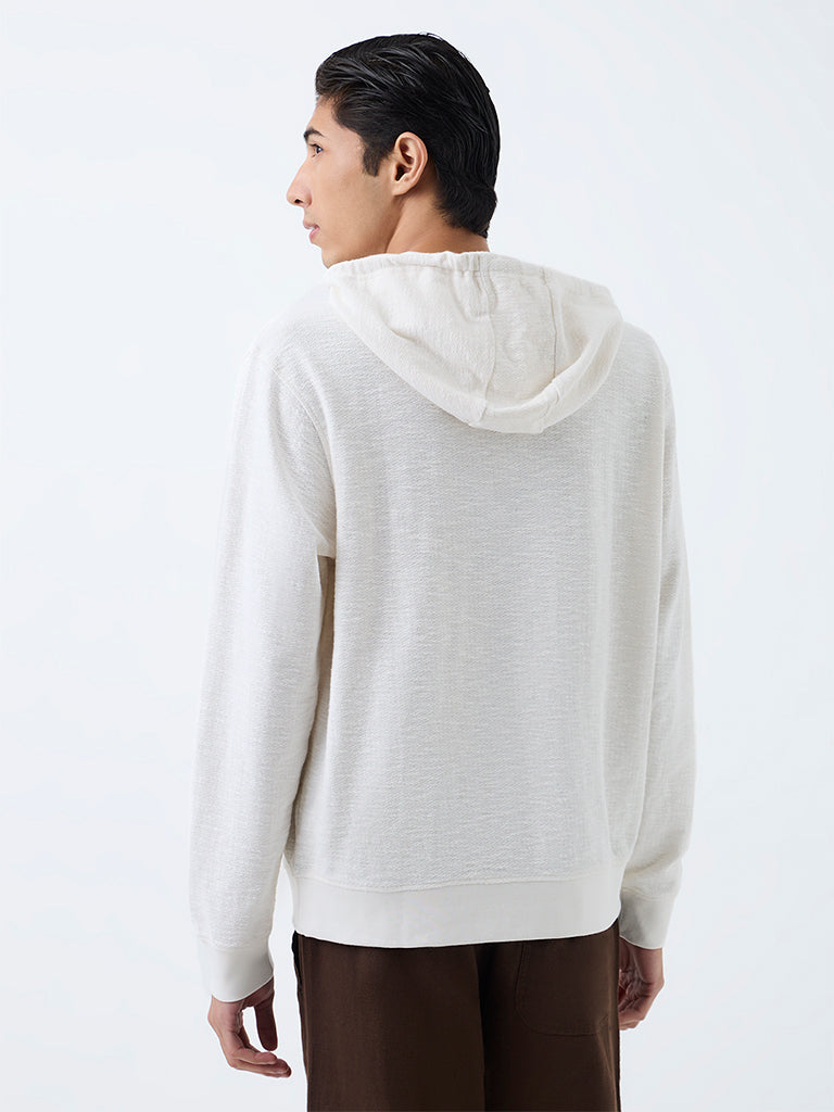 ETA Off-White Floral Embroidered Relaxed-Fit Cotton Sweatshirt