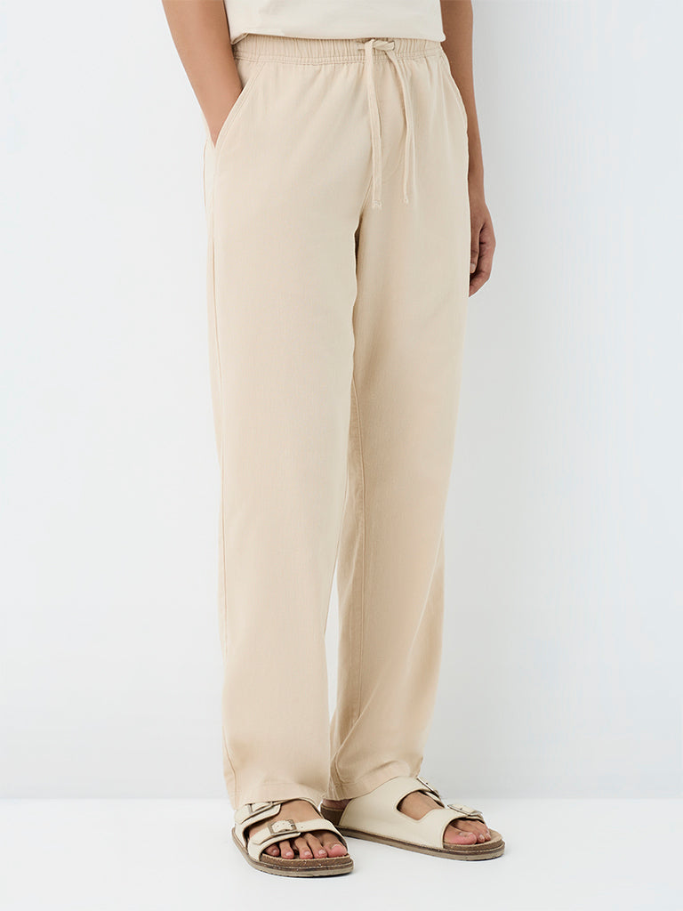 ETA Cream Relaxed-Fit Mid-Rise Cotton Chinos