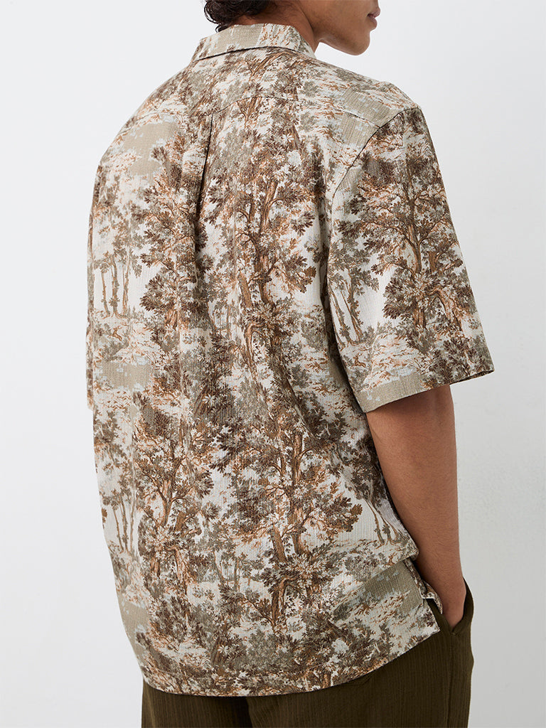 ETA Sage Foliage Printed Relaxed-Fit Shirt