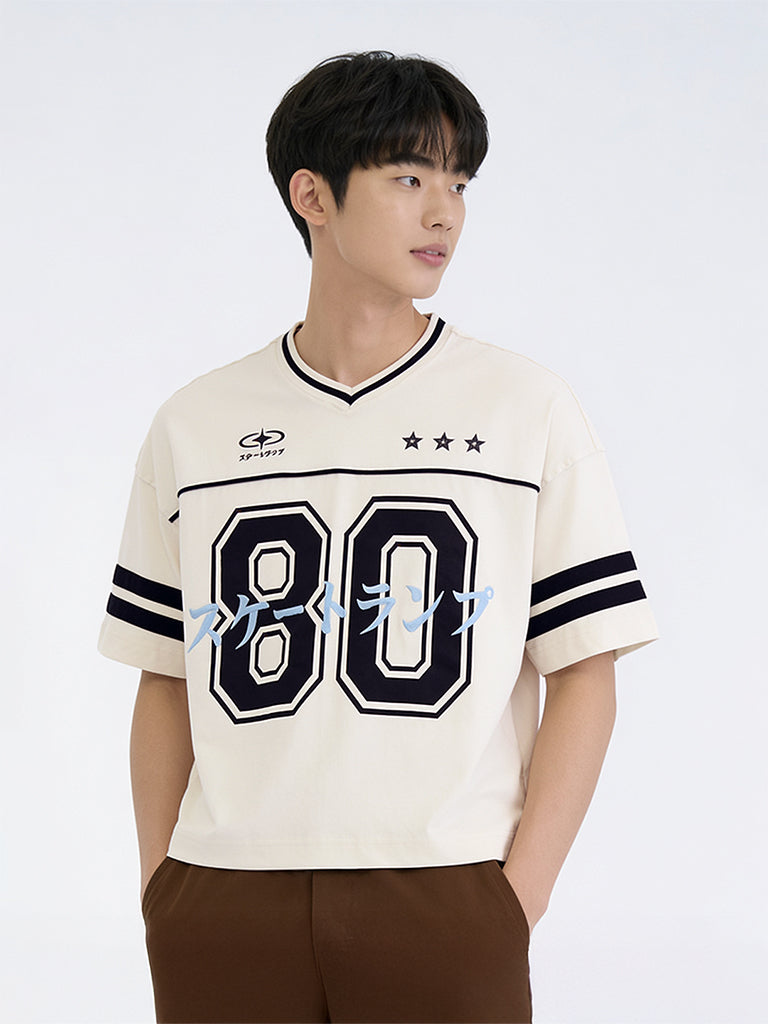 Boys Off-White Numerical Printed Cotton T-Shirt