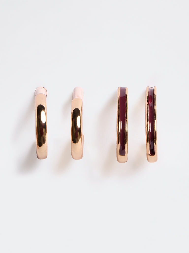 Westside Accessories Gold Multi Hoop Earrings - Pack of 2