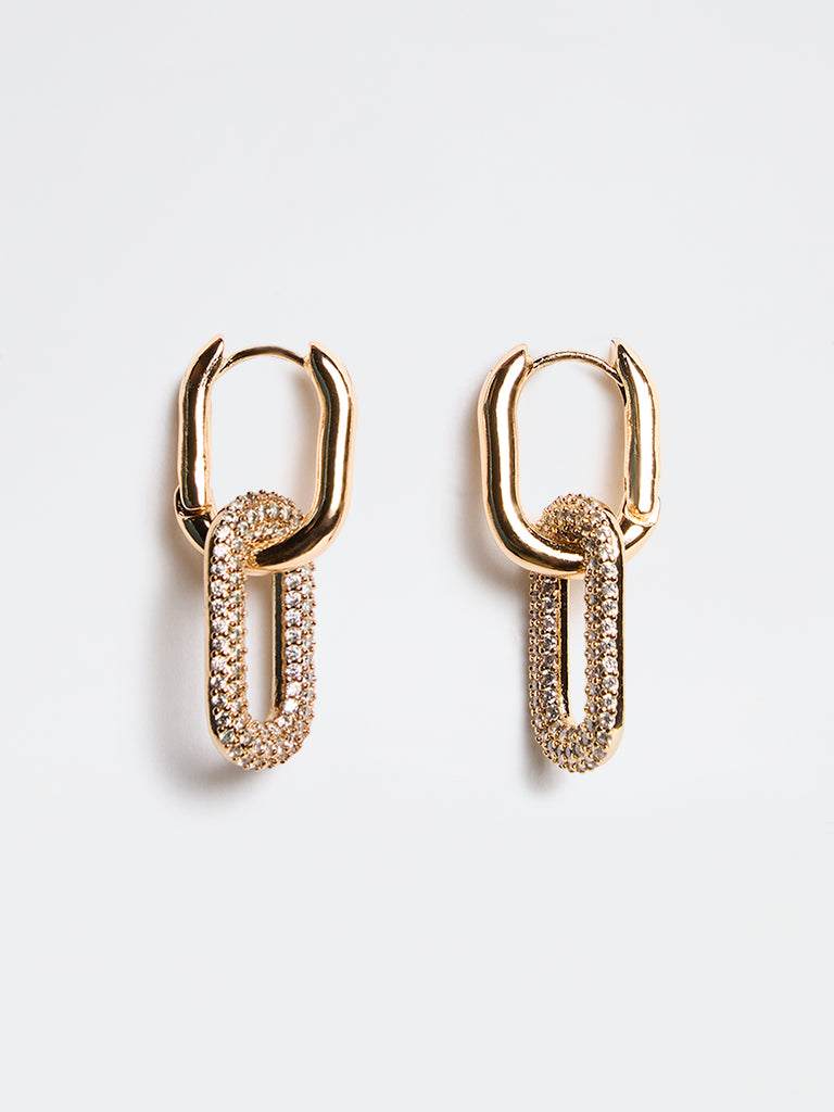 Westside Accessories Gold Link Dangle Earrings