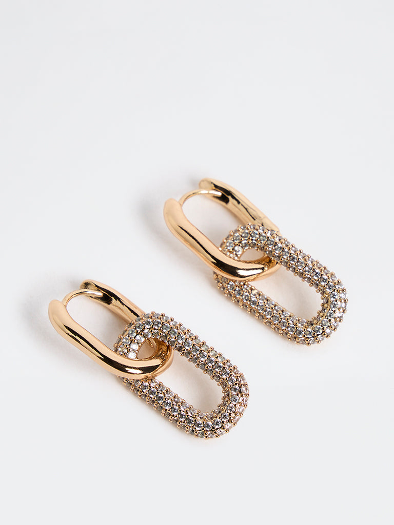 Westside Accessories Gold Link Dangle Earrings