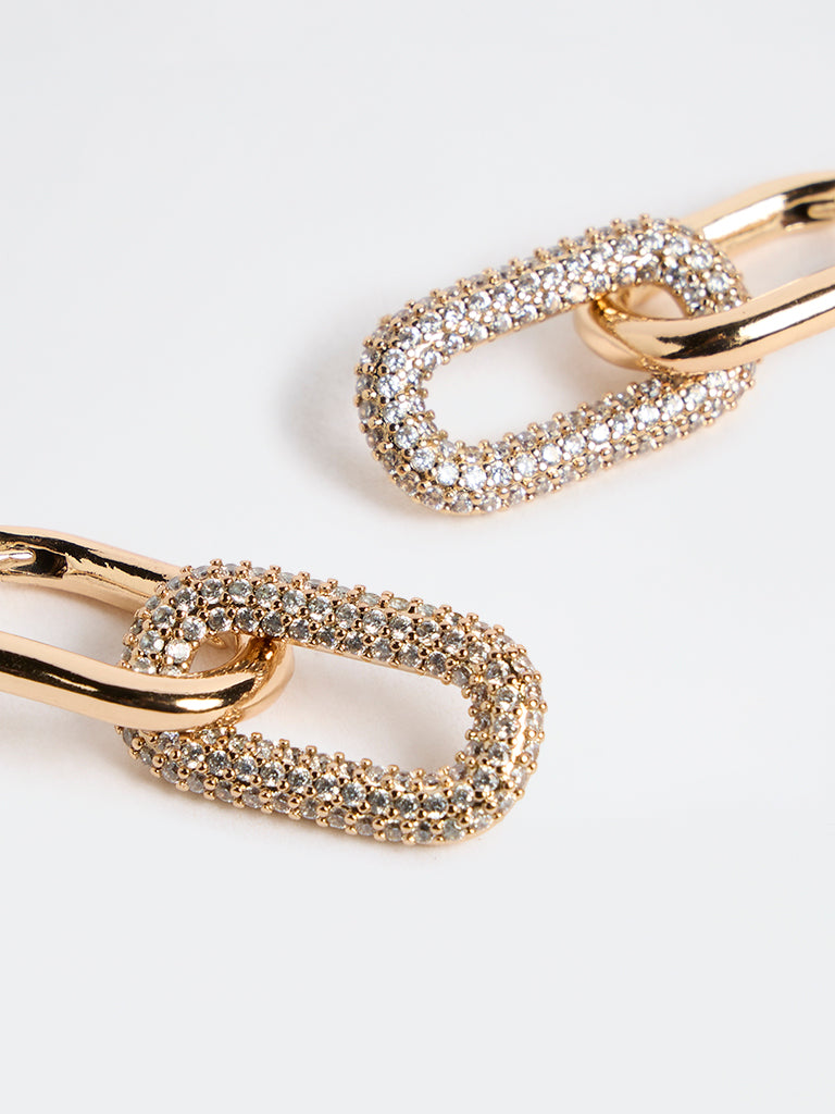 Westside Accessories Gold Link Dangle Earrings