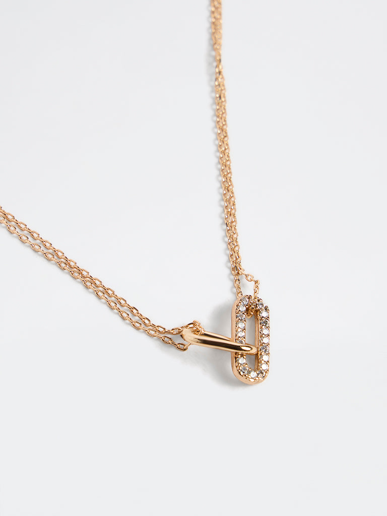 Westside Accessories Gold Link Pendant Necklace