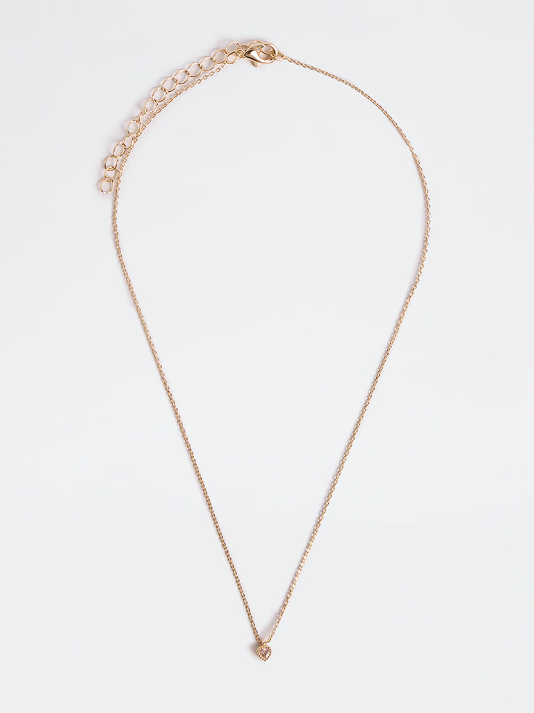 Westside Accessories Gold Heart Pendant Dainty Necklace