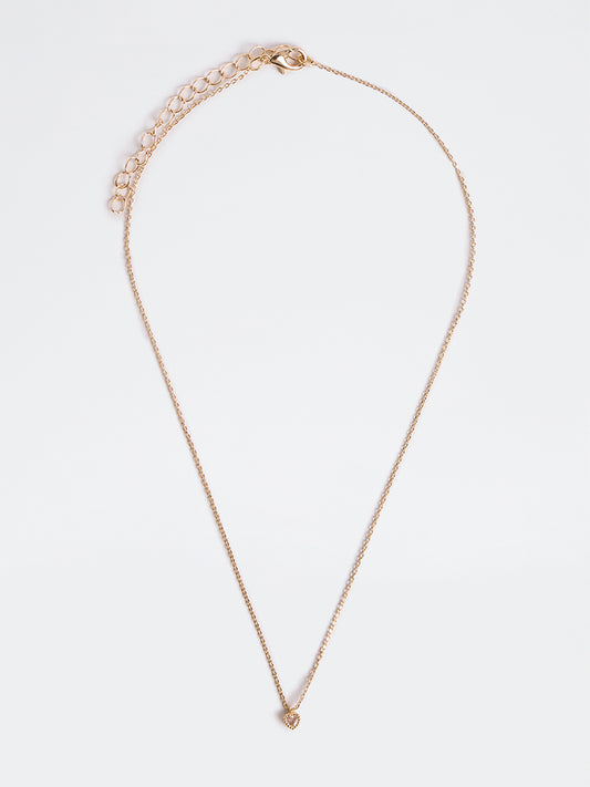 Westside Accessories Gold Heart Pendant Dainty Necklace