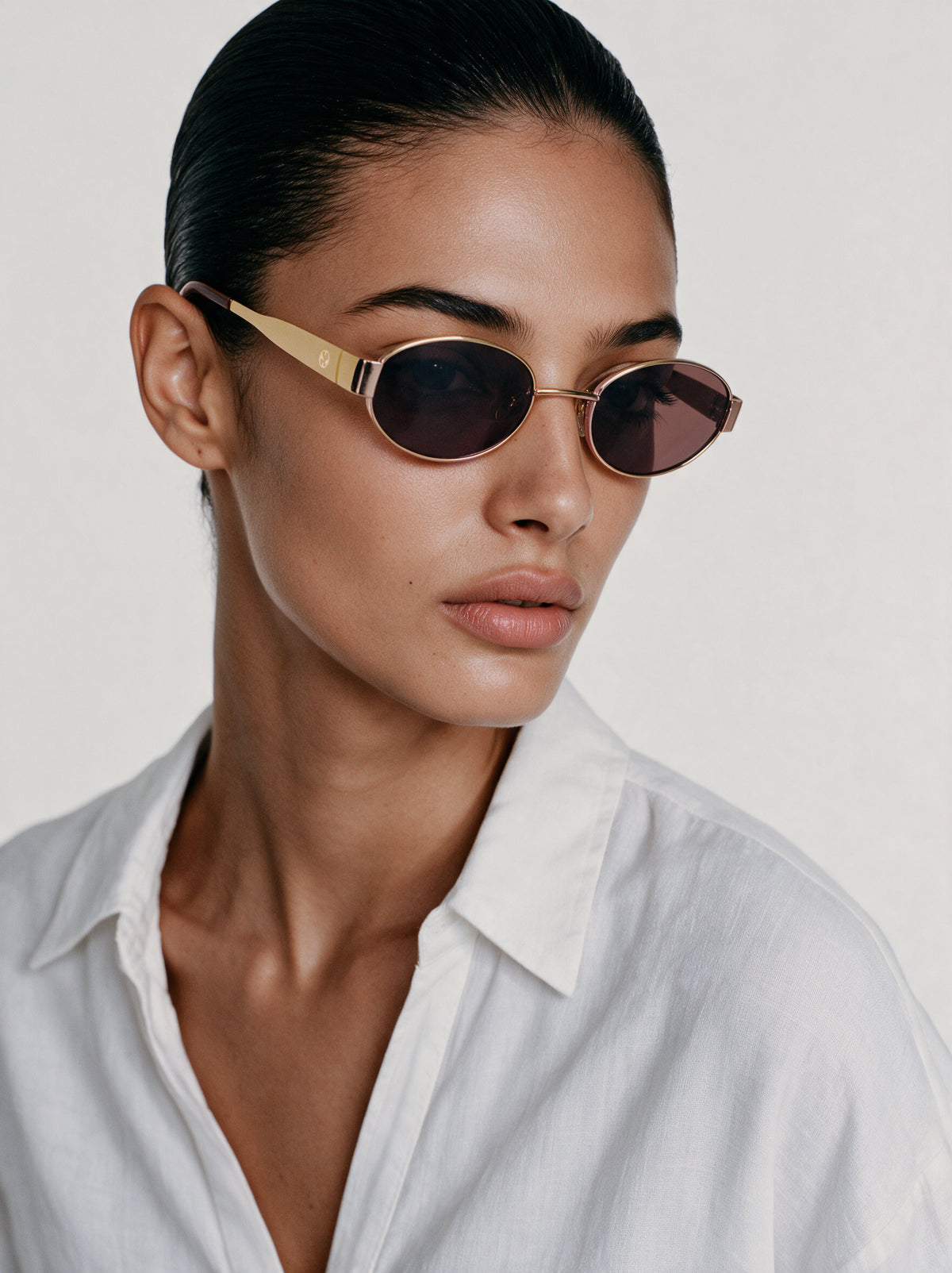 Pome Luxe Iconic Metal Oval Sunglasses
