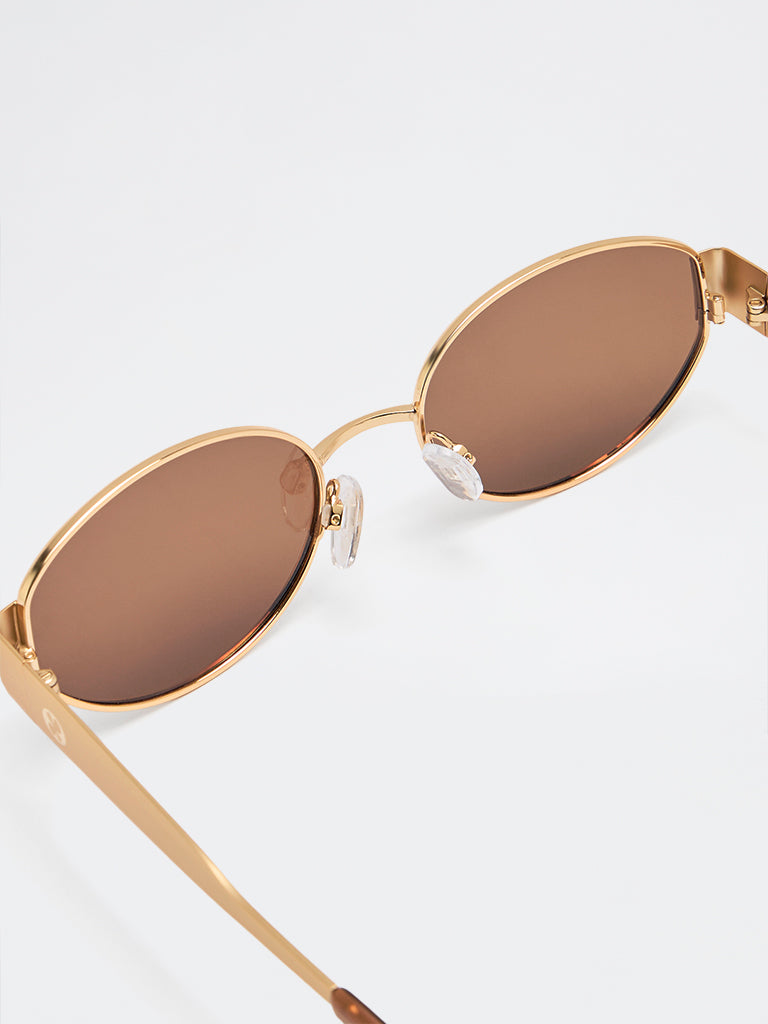 Pome Luxe Iconic Metal Oval Sunglasses