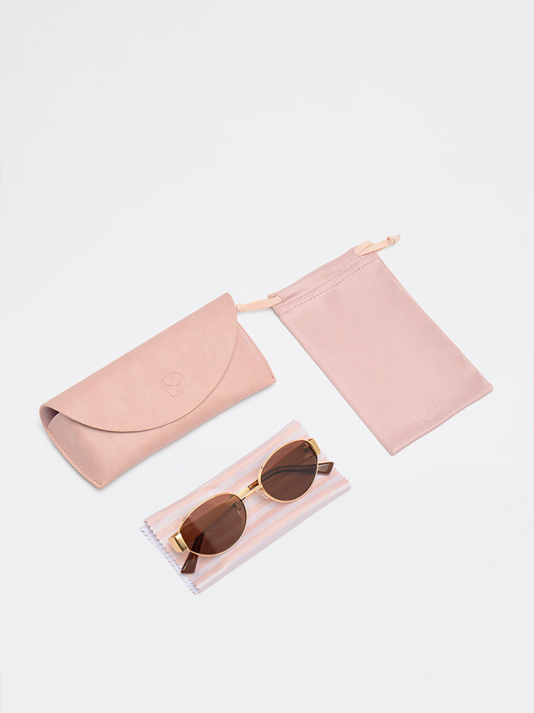 Pome Luxe Iconic Metal Oval Sunglasses