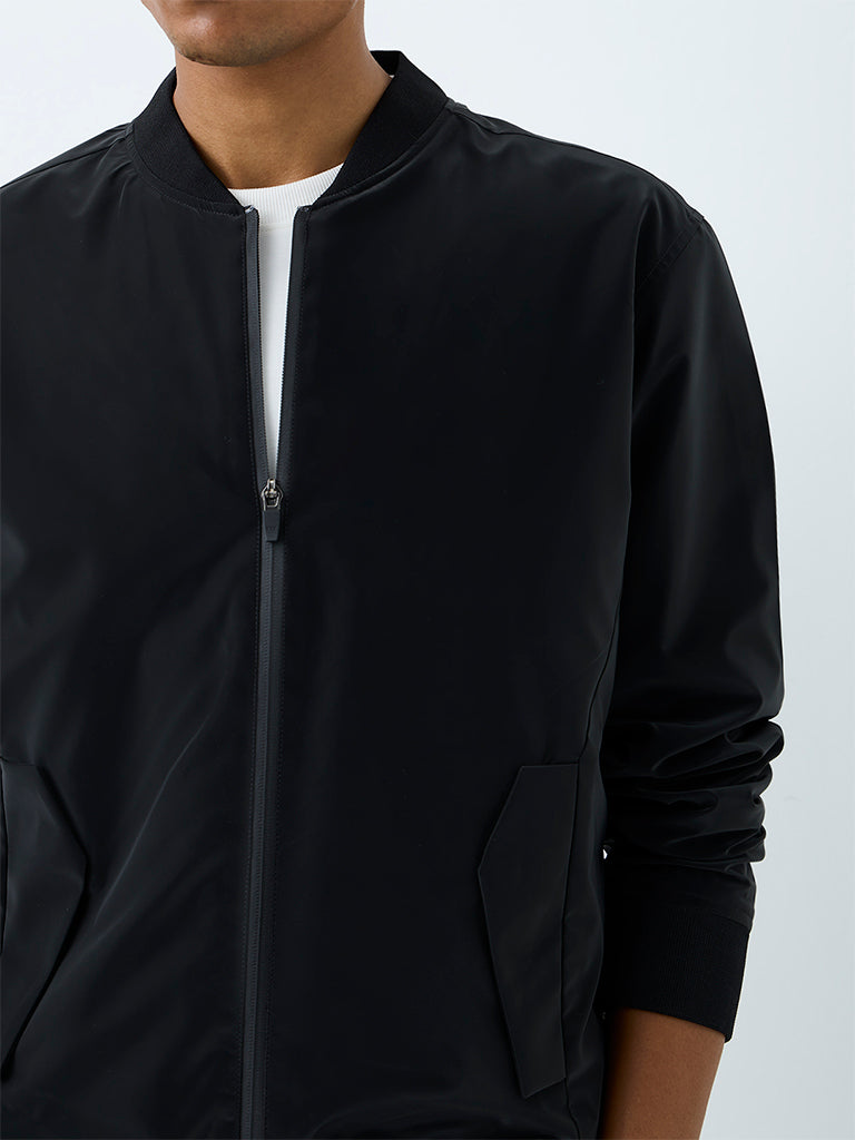 Nuoflexx Black Relaxed-Fit Bomber Jacket