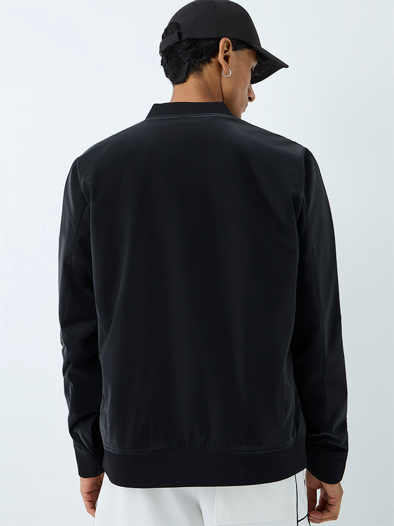 Nuoflexx Black Relaxed-Fit Bomber Jacket