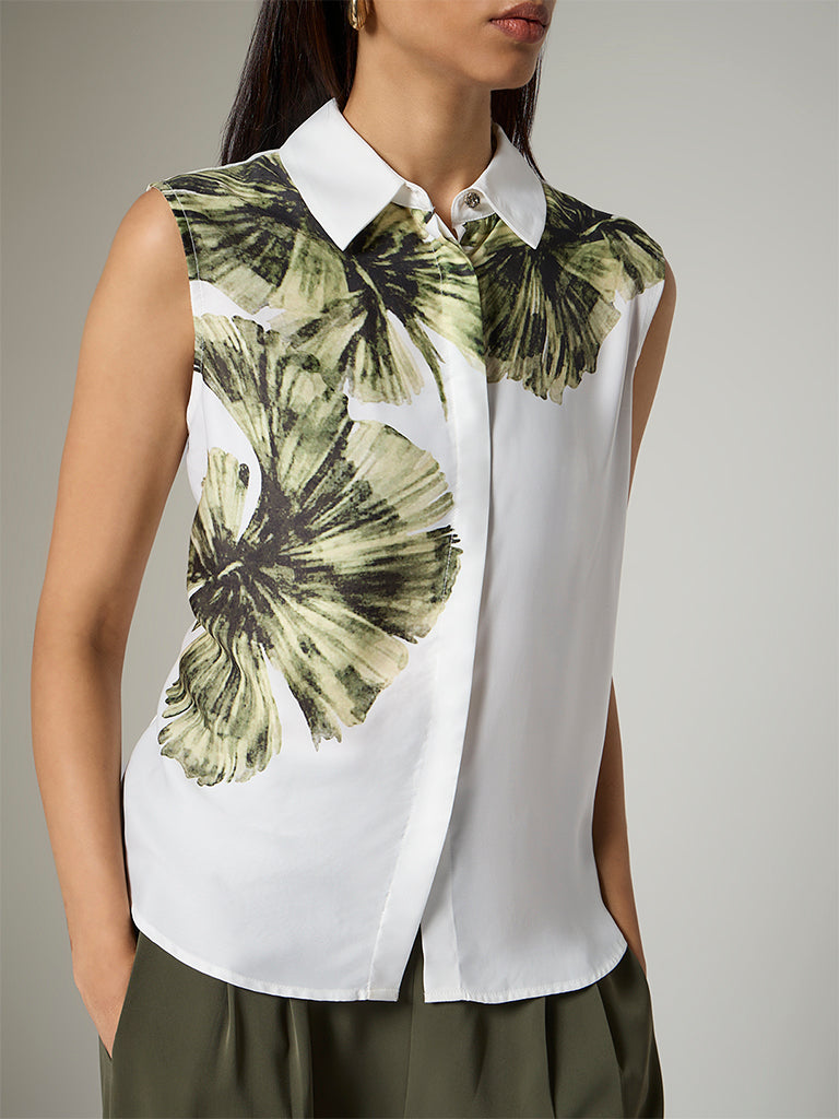 Wardrobe Ivory Foliage Printed Blouse