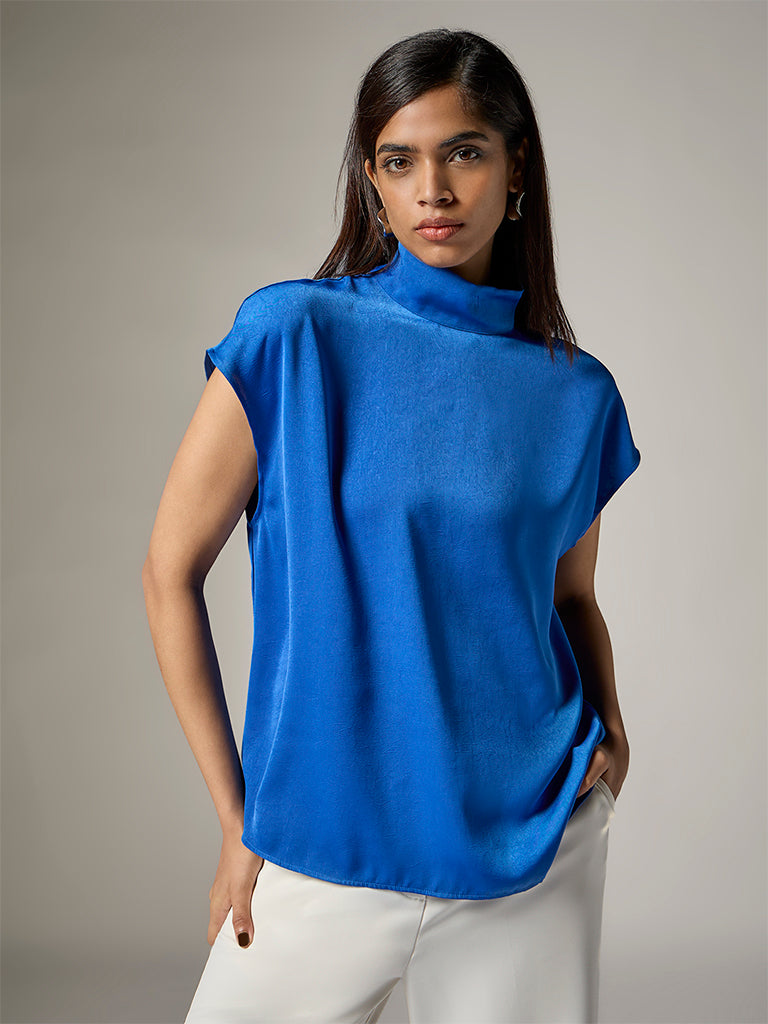 Wardrobe Blue Satin Top