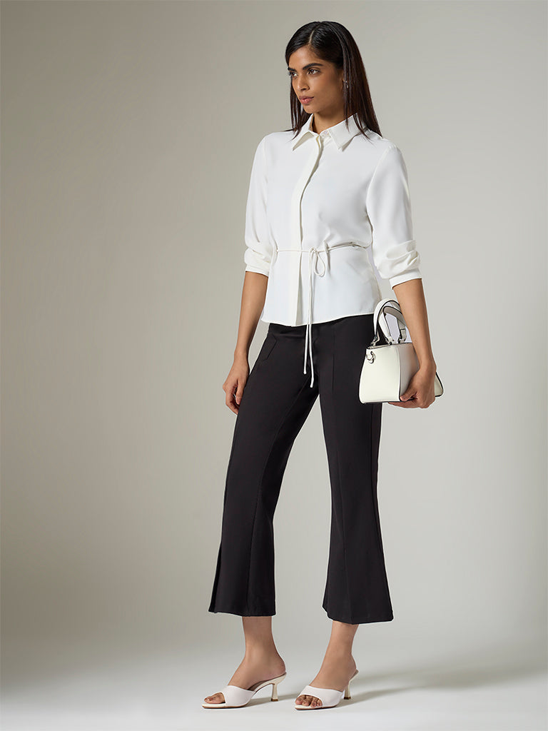 Wardrobe White Solid Blouse