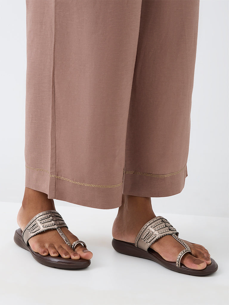 Zuba Dusty Taupe Solid Pants