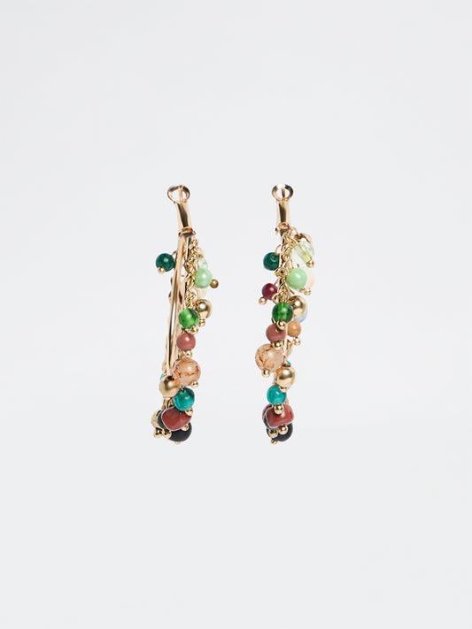 Westside Accessories Gold Beaded Hoop Earrings