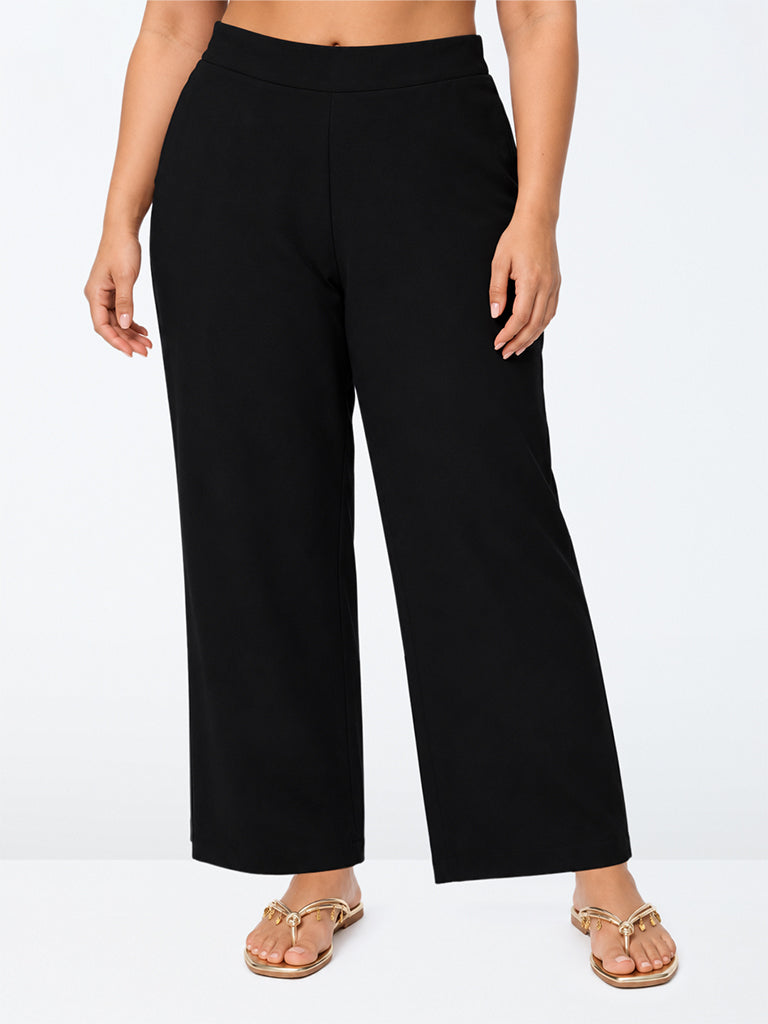 Diza Black Solid Pants