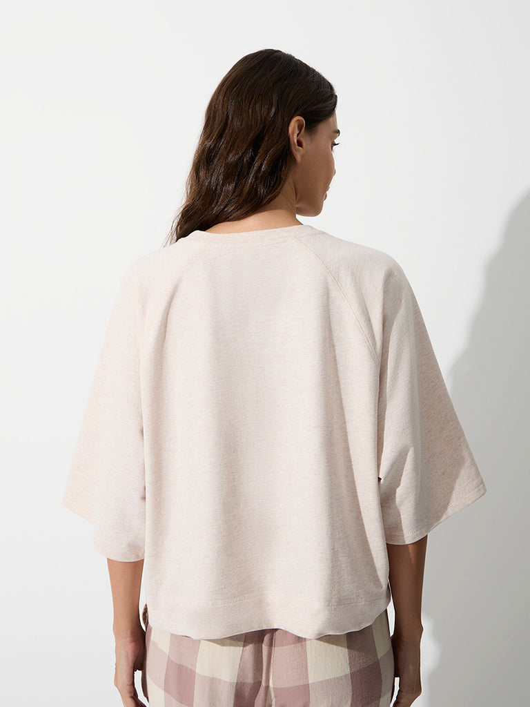 Wunderlove Cream Text-Embroidered T-Shirt