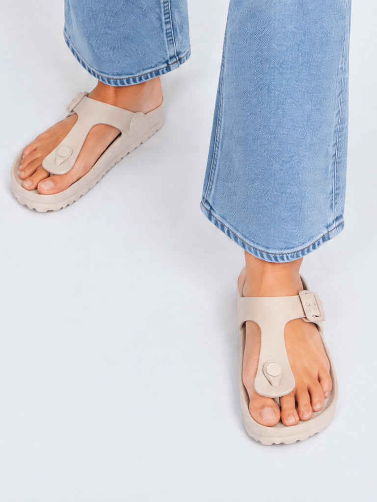 LUNA BLU Light Pink Thong-Strap Slip-On Sandals