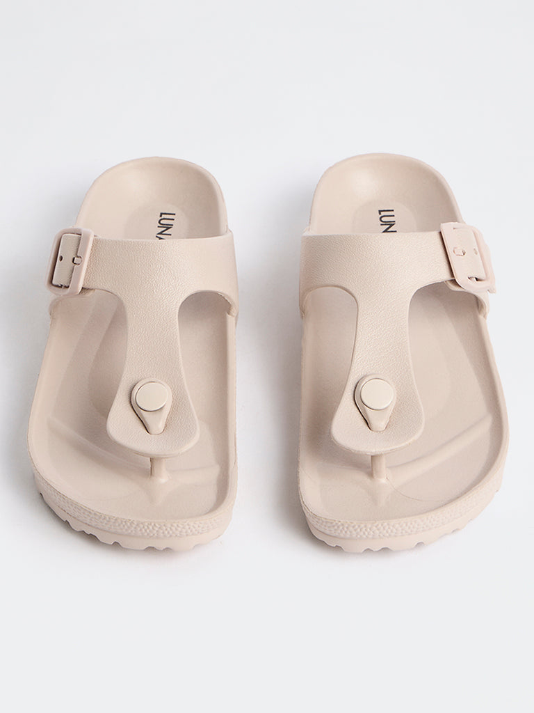LUNA BLU Light Pink Thong-Strap Slip-On Sandals