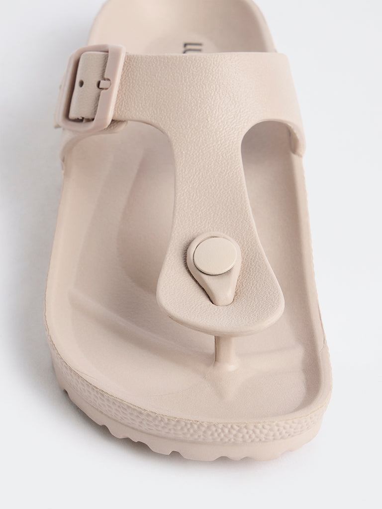 LUNA BLU Light Pink Thong-Strap Slip-On Sandals