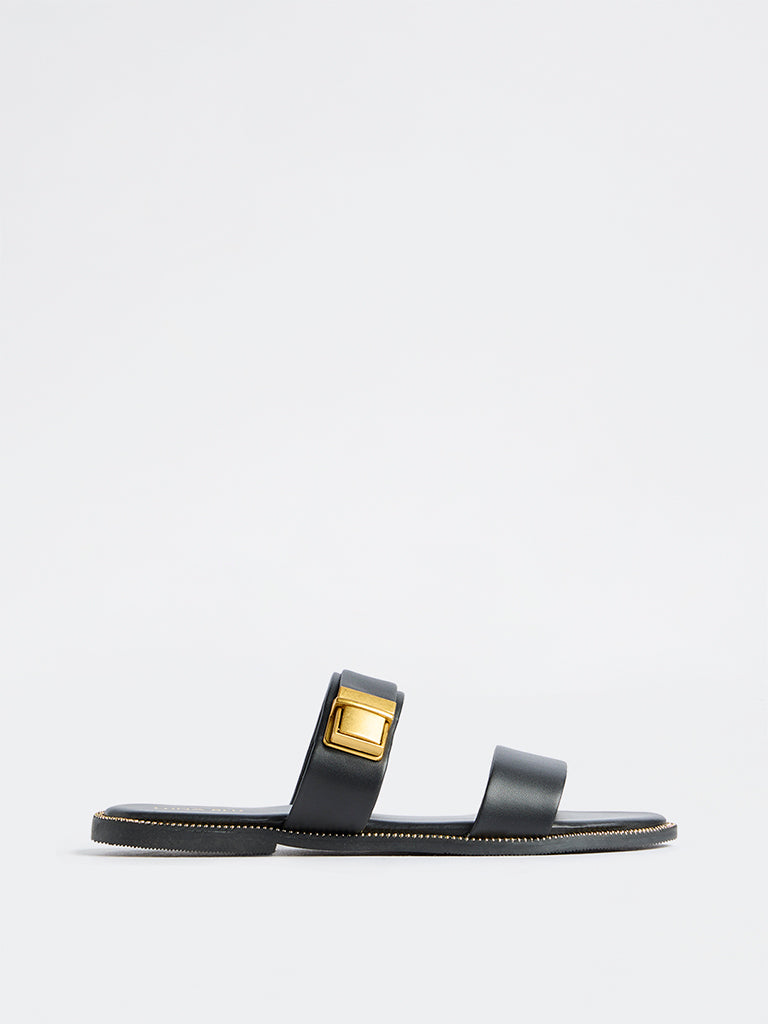 LUNA BLU Black Turn-Lock Slides