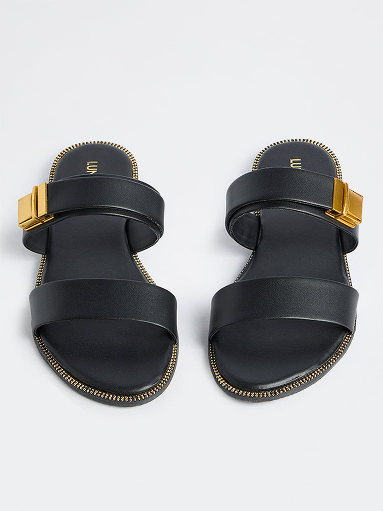 LUNA BLU Black Turn-Lock Slides
