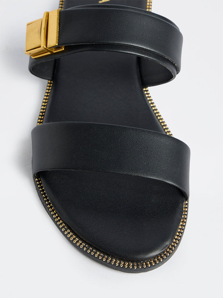 LUNA BLU Black Turn-Lock Slides