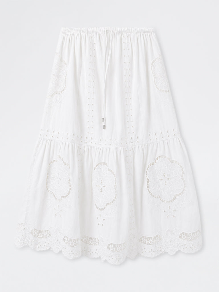 Broderie Anglaise Cotton Skirt