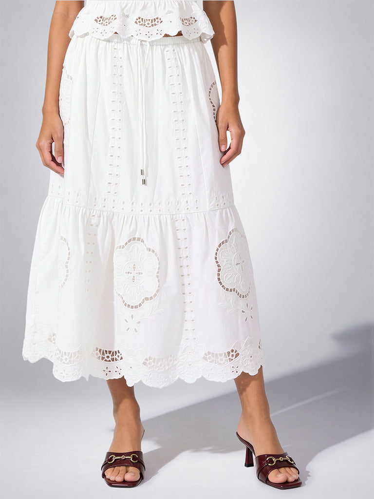 Broderie Anglaise Cotton Skirt