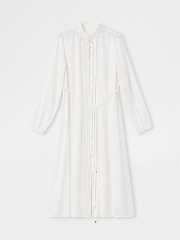 Sheer Pintucked Dress