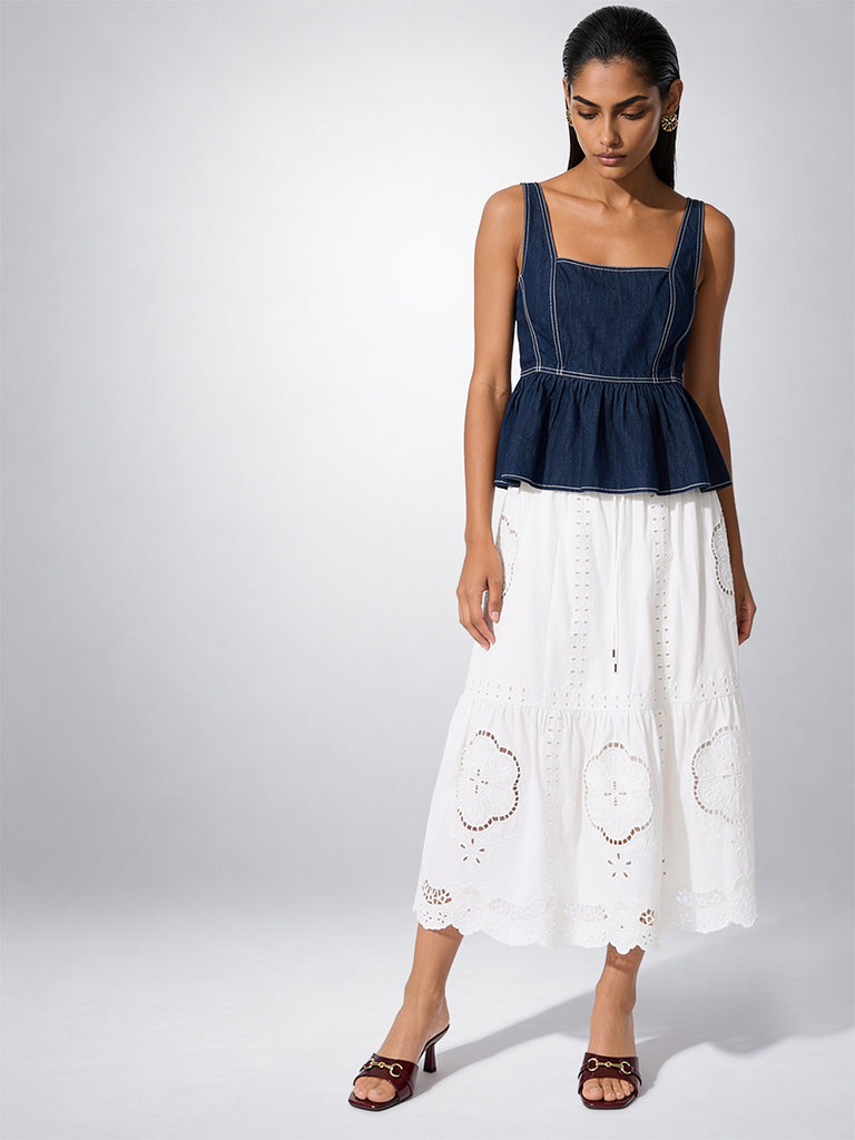 Denim Utility Peplum Top
