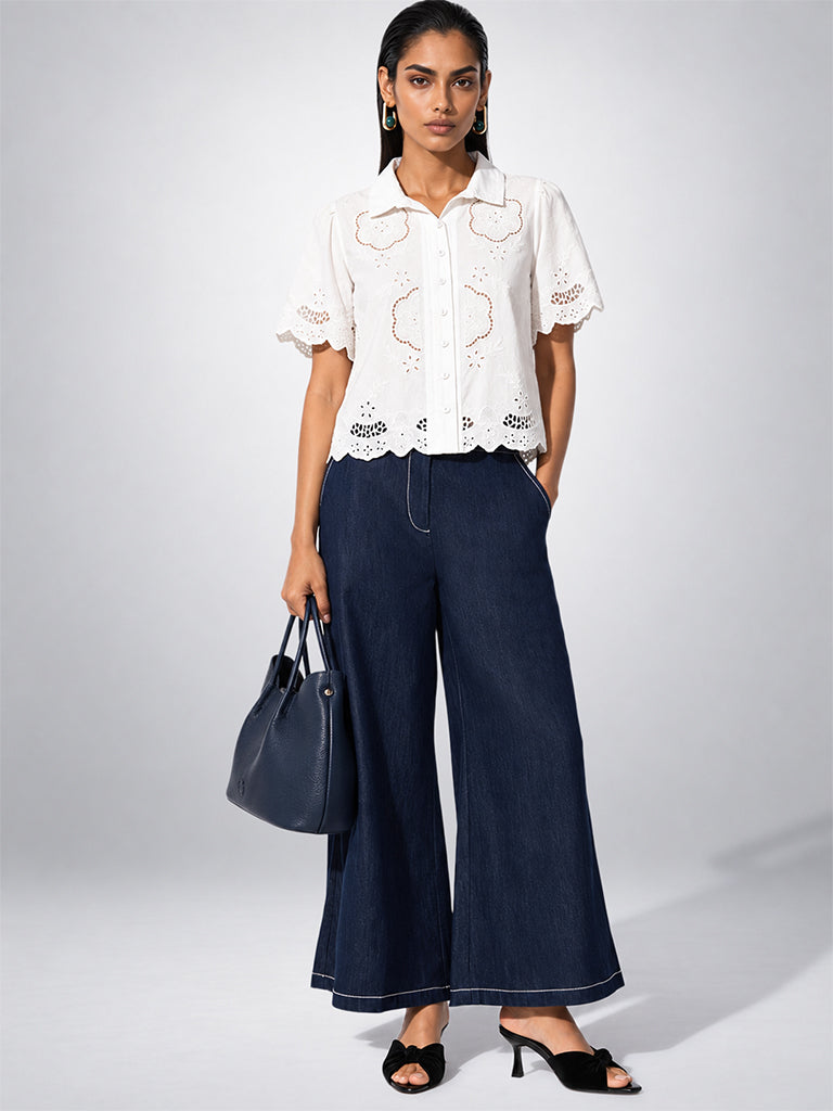 Broderie Anglaise Cotton Shirt
