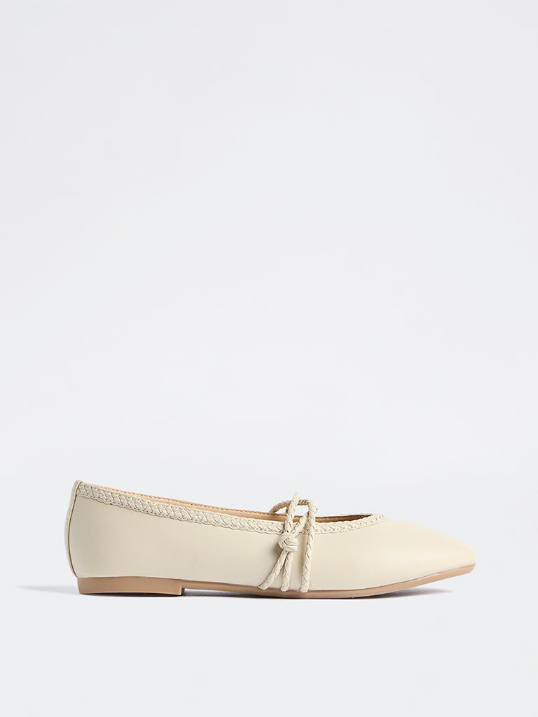 LUNA BLU Light Beige Mary Jane Shoes