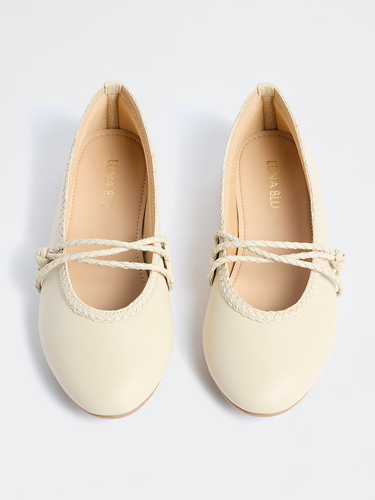 LUNA BLU Light Beige Mary Jane Shoes