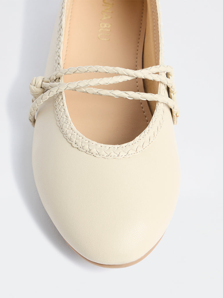 LUNA BLU Light Beige Mary Jane Shoes