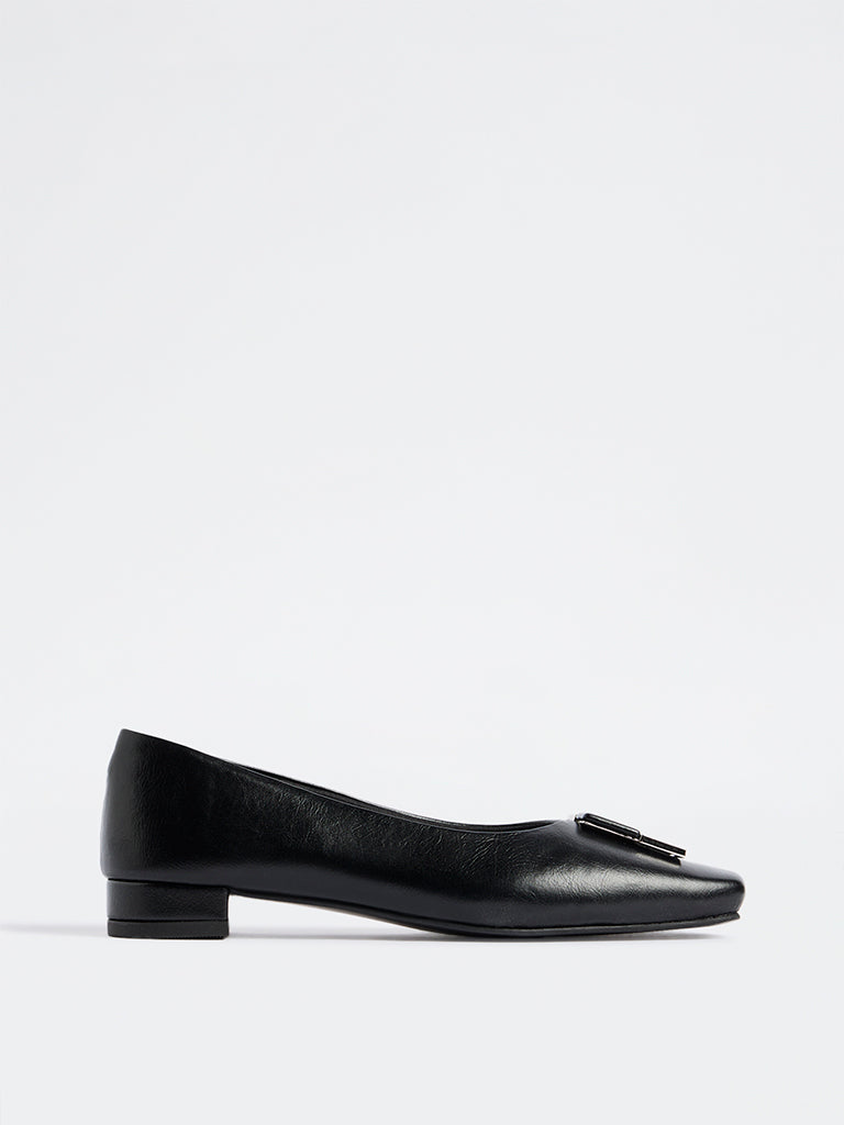 LUNA BLU Black Metal Detailed Loafers