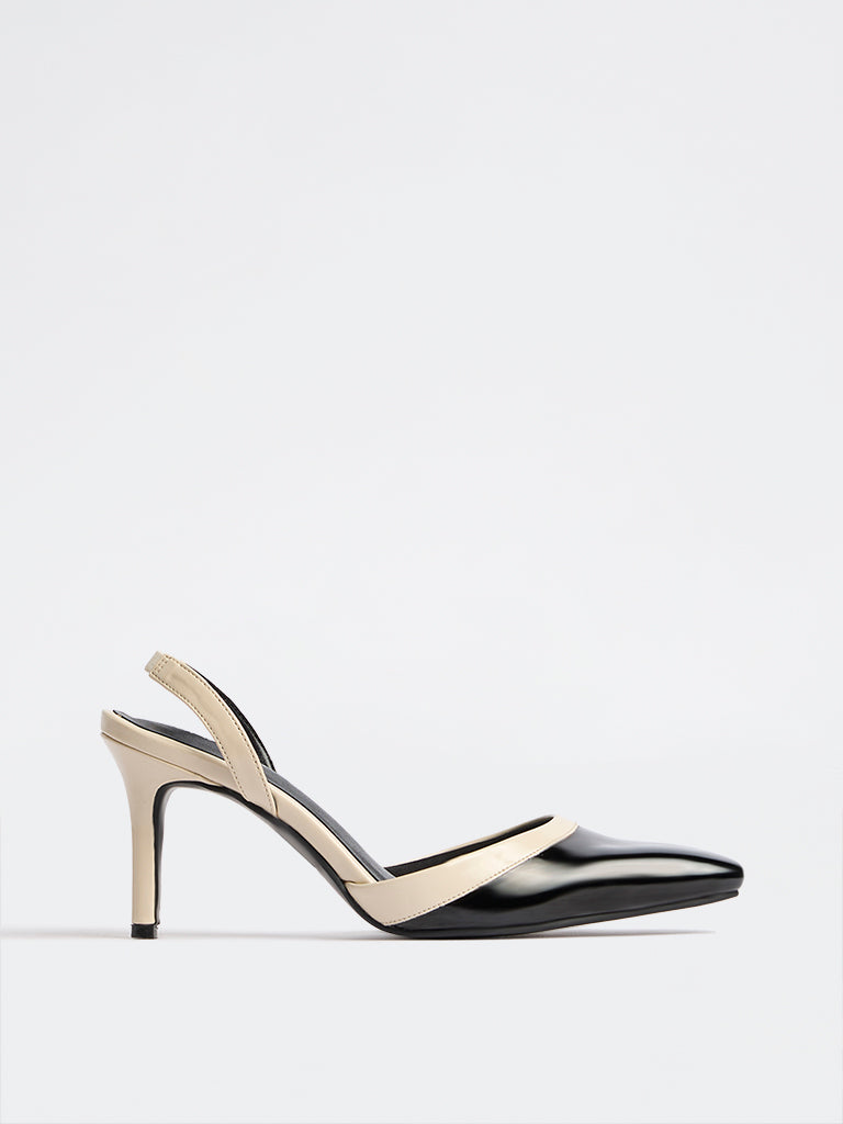 LUNA BLU Black Slingback Heel Shoes