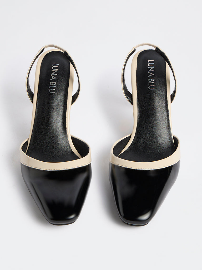 LUNA BLU Black Slingback Heel Shoes