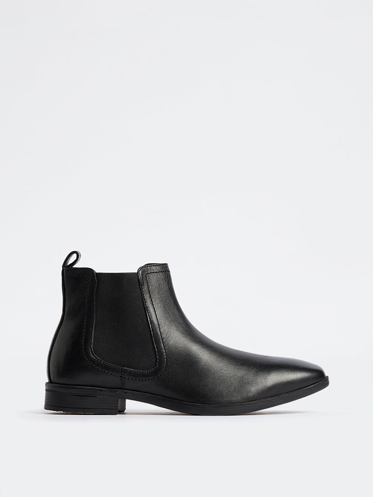 SOLEPLAY Black Faux Leather Chelsea Boots