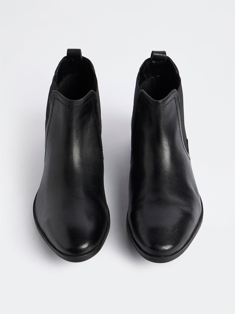 SOLEPLAY Black Faux Leather Chelsea Boots