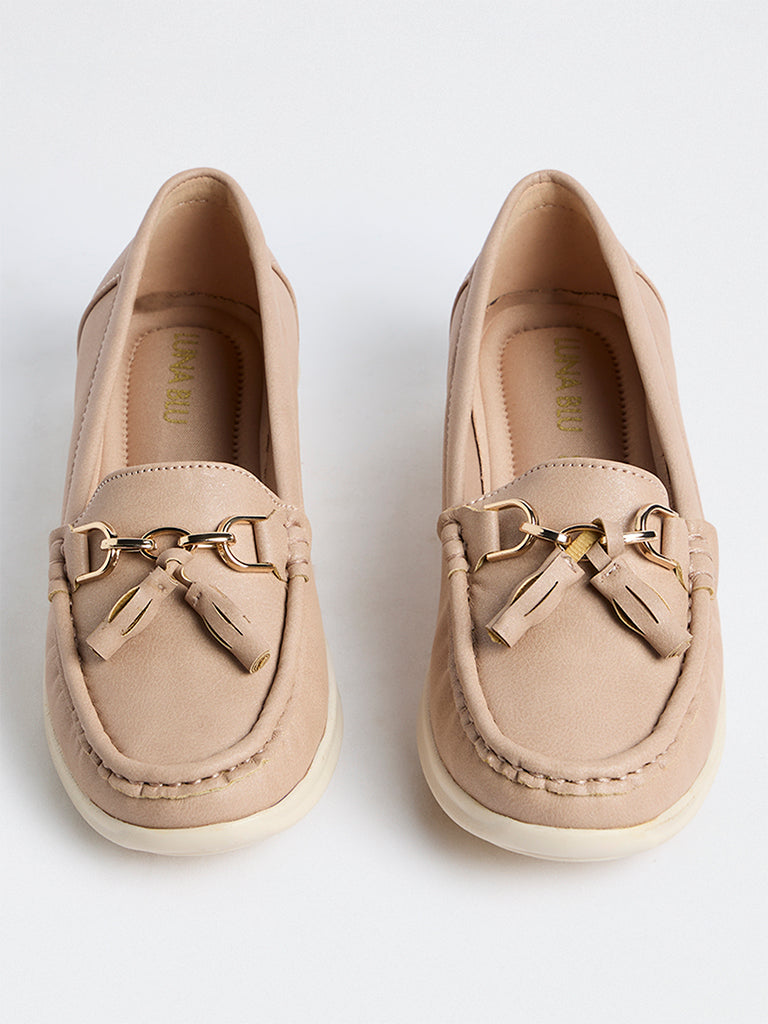 LUNA BLU Blush Tassel-Detail Horsebit Loafers