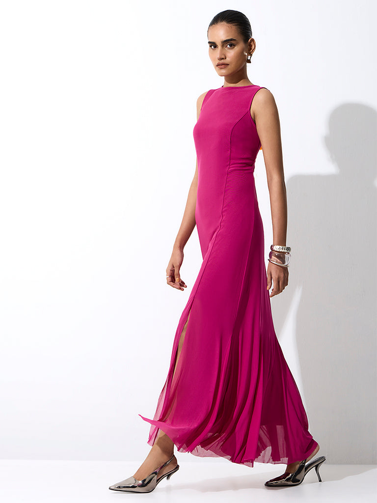 Wardrobe Magenta Mermaid Maxi Dress
