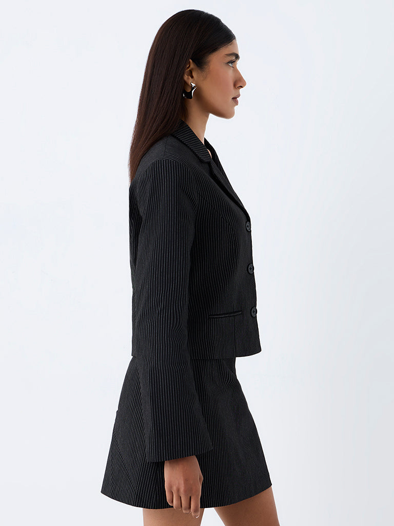 Wardrobe Black Pinstriped Jacket
